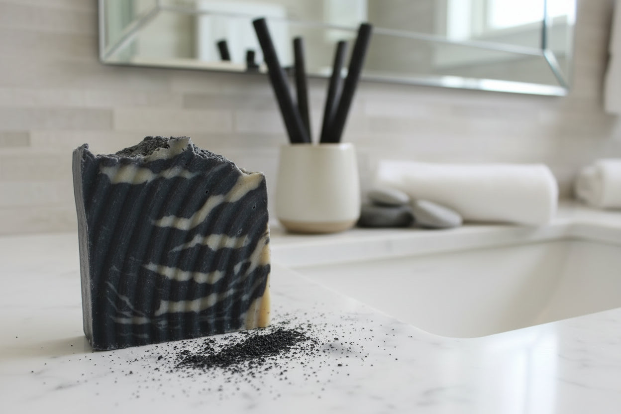Activated charcoal sea moss soap